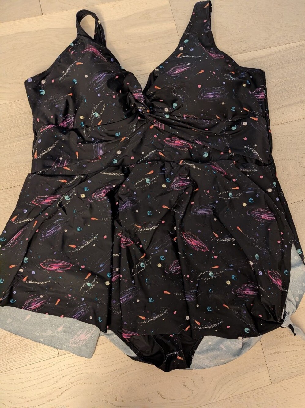 torrid One-Piece Swimdress with Pink & White Speckle Print - Picture 3 of 6